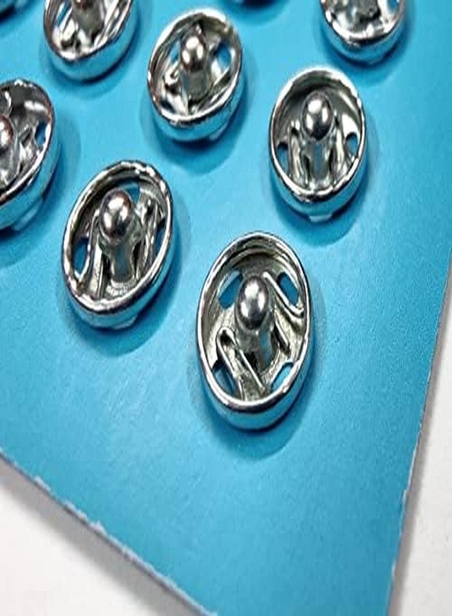 RIANZ Embroidery Material 8 MM Silver Tich Buttons (Fancy Buttons/Snap Buttons/Clip Buttons/Chit Buttons/Hook Buttons) for Clothes Craft,Dressmaking and Sewing Purpose (Silver - Pack of 40 Buttons) - Image 5